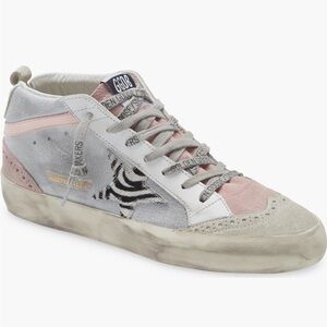 Golden Goose Pink and Gray Retro Sneakers
